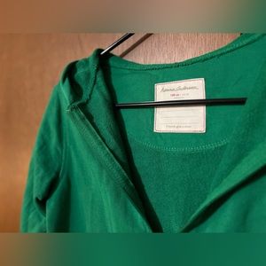HANNA ANDERSSON GIRLS GREEN ZIP UP HOODIE SIZE 10